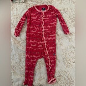 Kickee Pants Pink Geometric Kids Footie